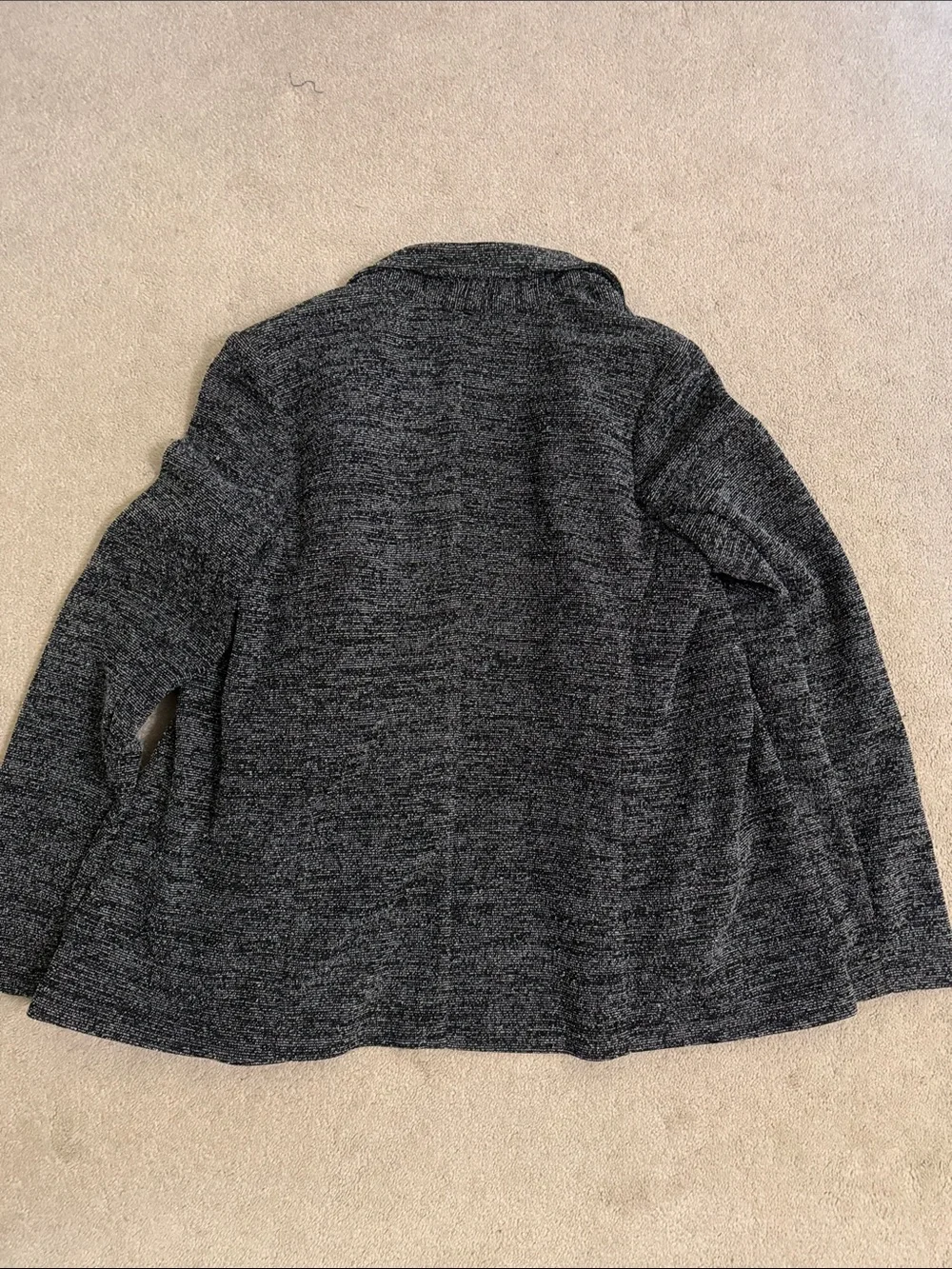 Women's Black Heather Open-Front Knit Jacket
